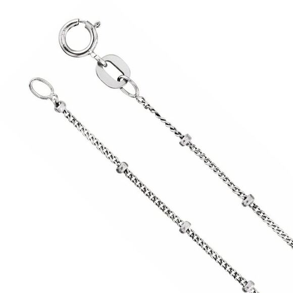 Black Bow Jewelry Co. Jewelry - 1.9mm Sterling Silver Solid Beaded Curb Chain Necklace, 16 Inch